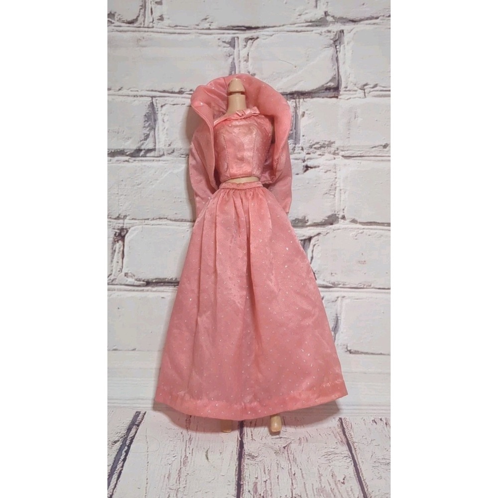 Barbie 1963 PAK Sparking Pink Satin Blouse, Bolero Jacket &  Long Skirt Vintage